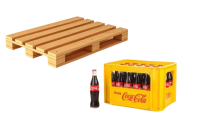 Palette und Coca Cola Harasse inklusive Flaschen Ansicht